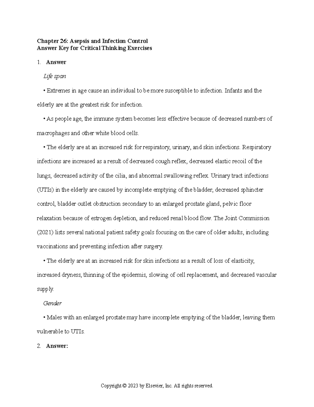 Chapter 26 Asepsis And Infection Control Chapter 26 Asepsis And