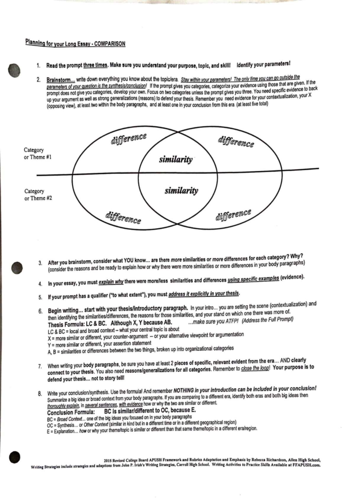 Apush Essay Writing Tips - • • • Fl!nnlng For Your Long Essay ...