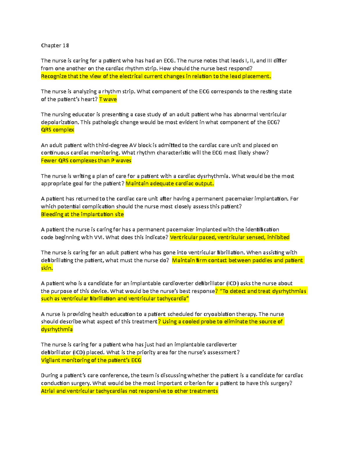 Adv med surg exam 2 - study guide - Chapter 18 The nurse is caring for ...