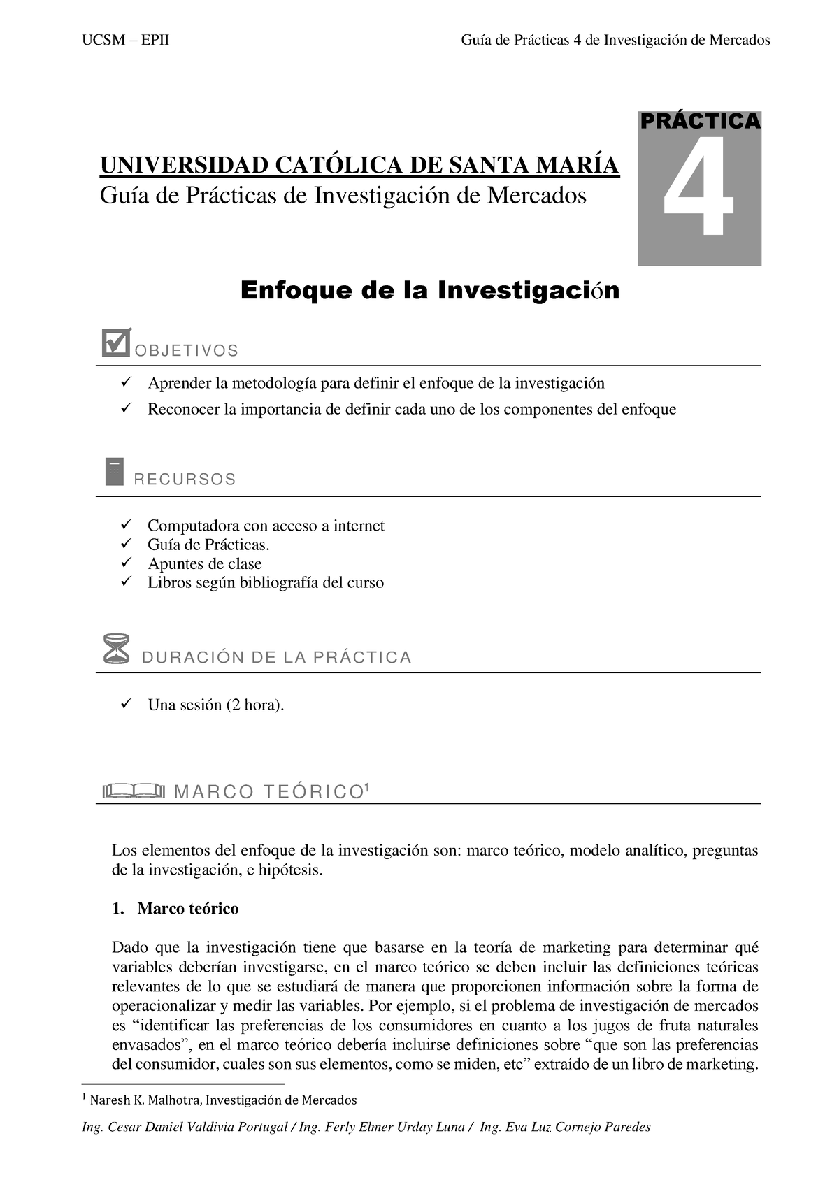 GUIA 4 IDGEWGEWGEWGG - 4 PR¡CTICA UNIVERSIDAD CATÓLICA DE SANTA MARÍA ...