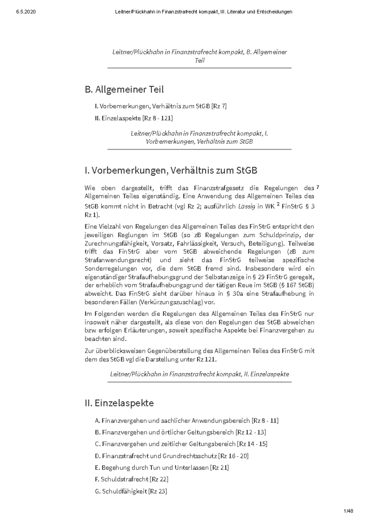 Kapitel+B Zur Lösung Von Fälle Aus Der VO Finanzstrafrecht - 7 Leitner ...