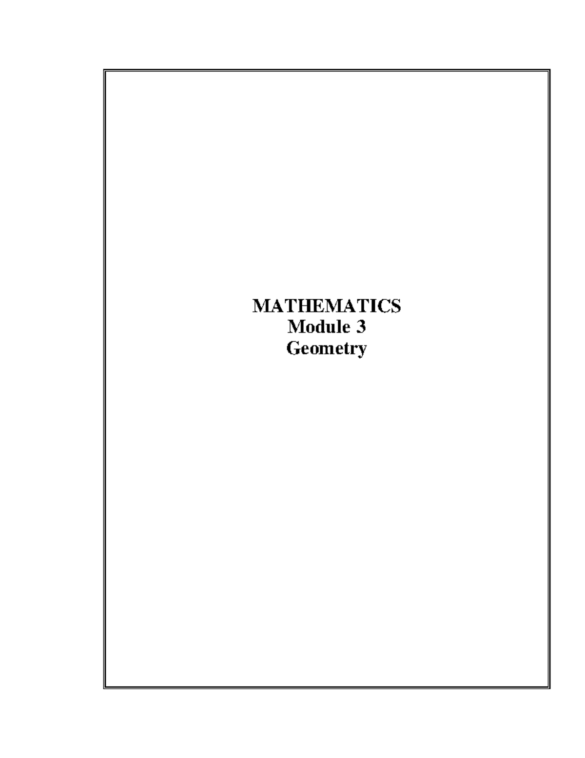 3-Math Module 3-Geometry - MATHEMATICS Module 3 Geometry Geometry TABLE ...