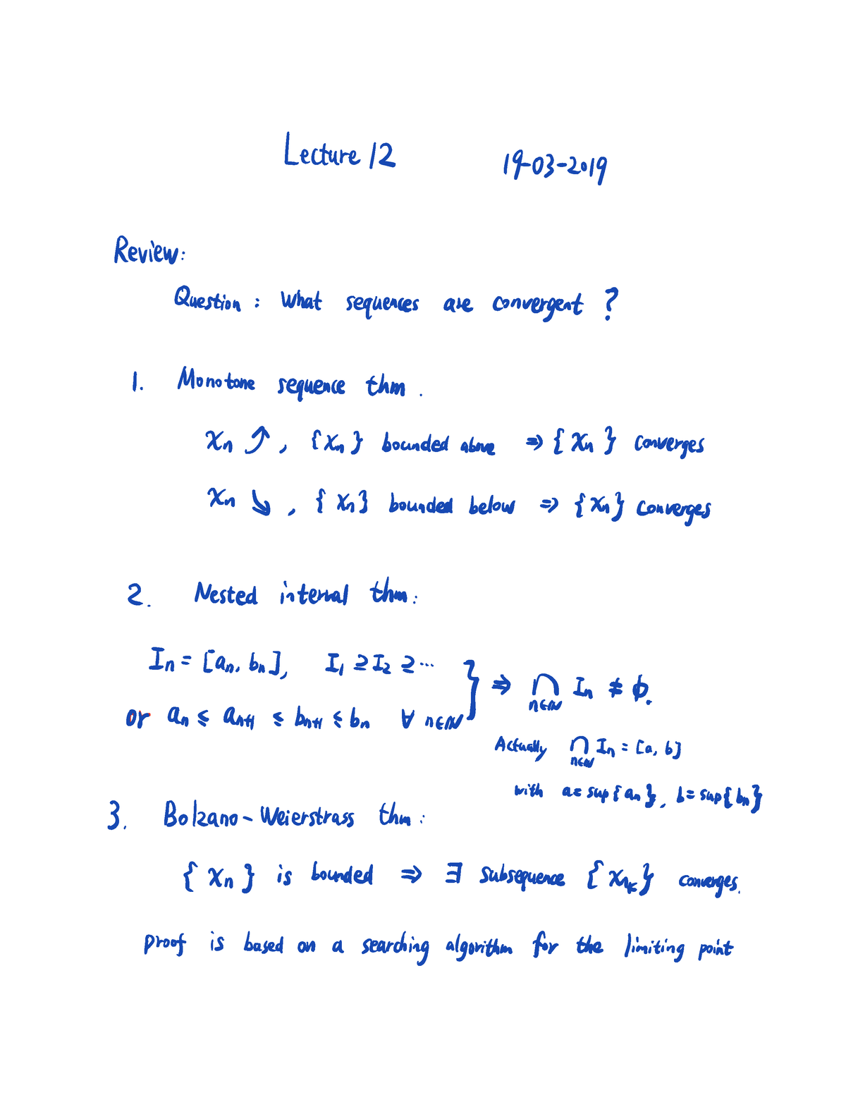 Lecture 12 19 03 2019 - Mathematical Analysis - Mathematical Analysi ...