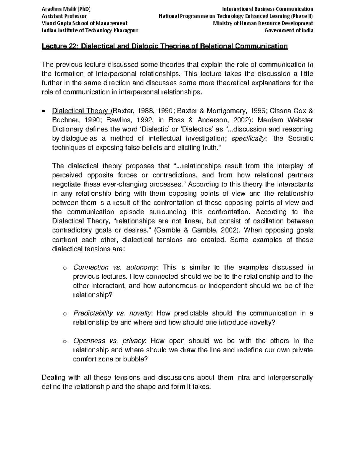 M22l22 Assistant Professor National Programme on Technology Enhanced