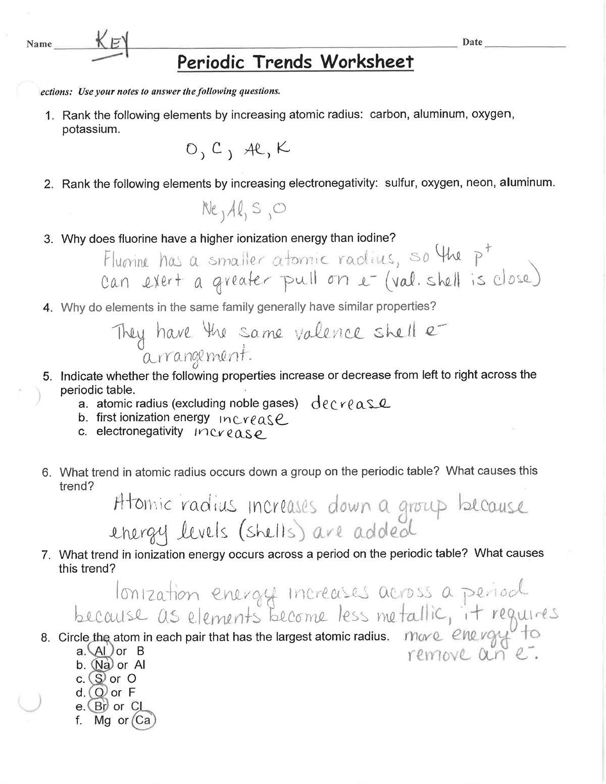 Hon Ch 6 Answer KEYS - Yes sir thank you for your help - Human ...