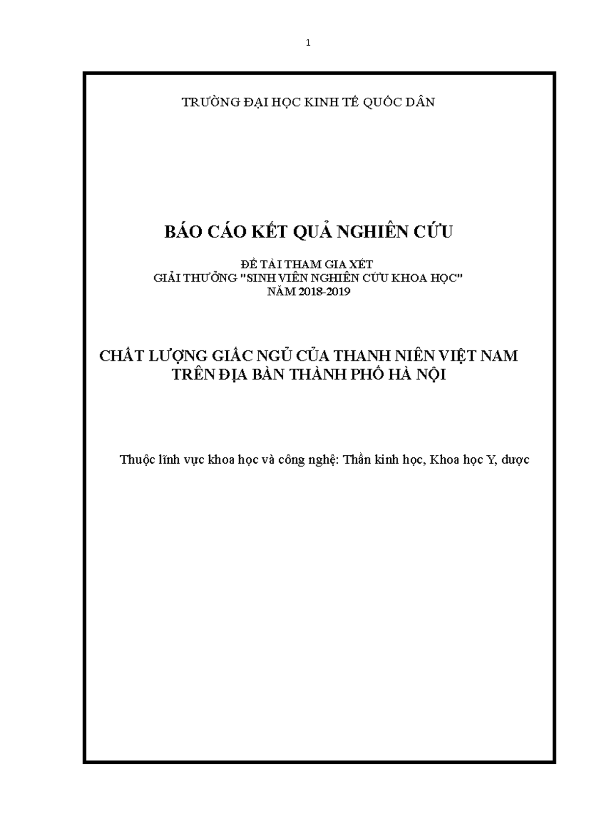 Chất lượng giấc ngủ của sinh viên_ Các nhân tố ảnh hưởng - TRƯỜNG ĐẠI HỌC KINH TẾ QUỐC DÂN BÁO CÁO - Studocu