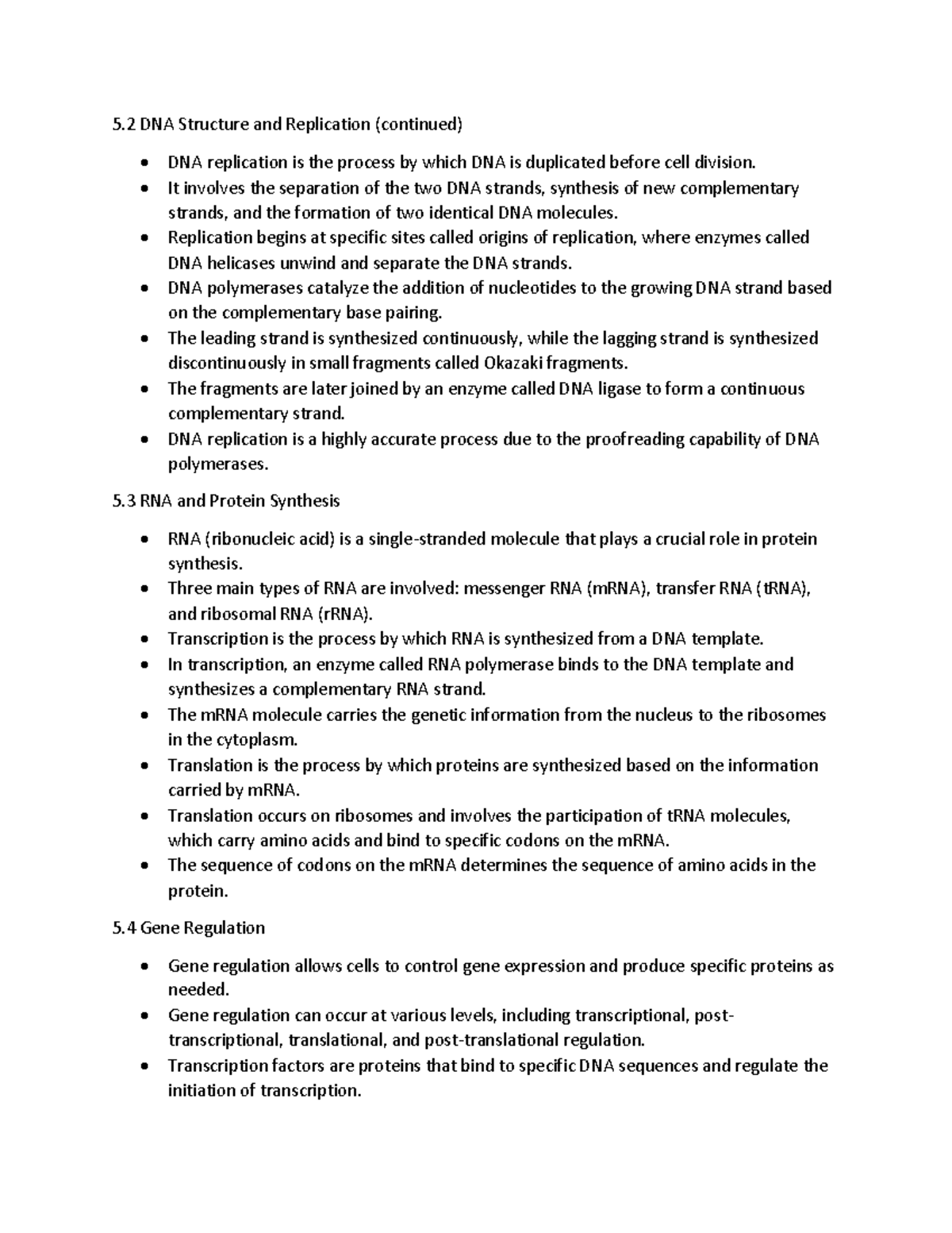 Bio - Biology - 5 DNA Structure and Replication (continued) DNA ...