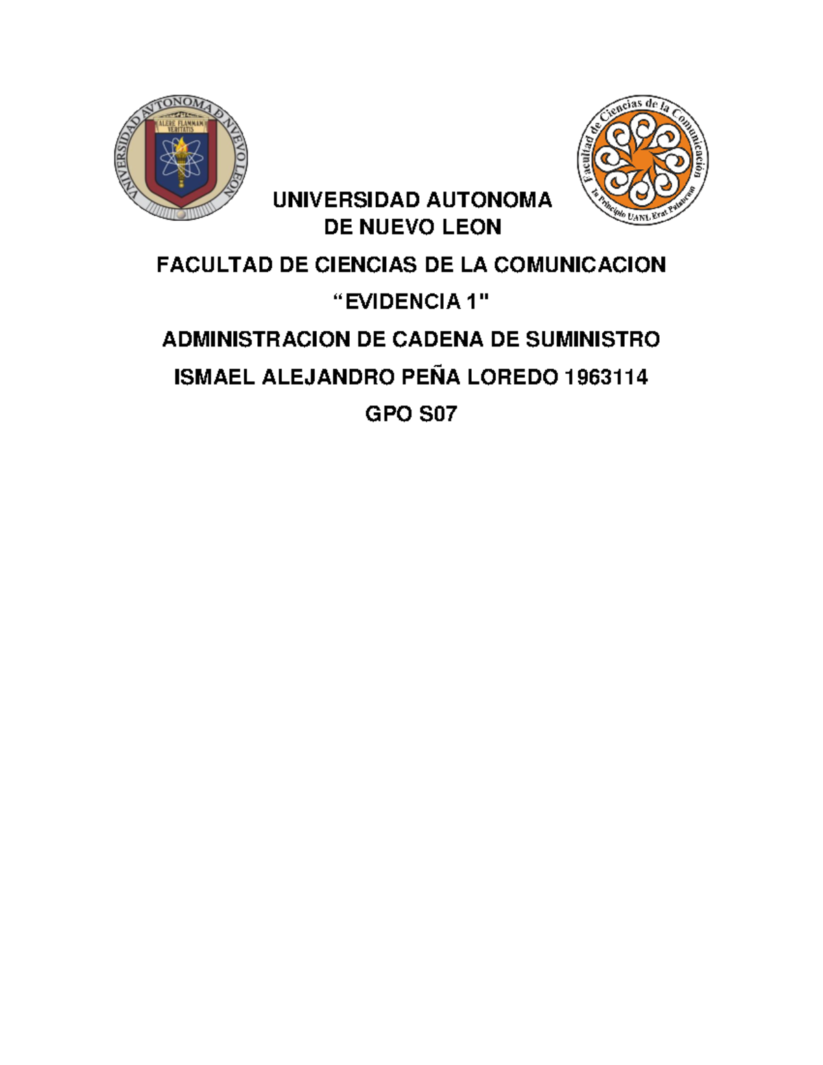 PEÑA Loredo Evidencia 1 - UNIVERSIDAD AUTONOMA DE NUEVO LEON FACULTAD ...