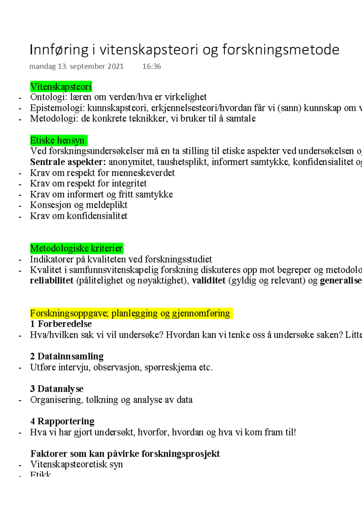 Innføring I Vitenskapsteori Og Forskningsmetode - Vitenskapsteori ...