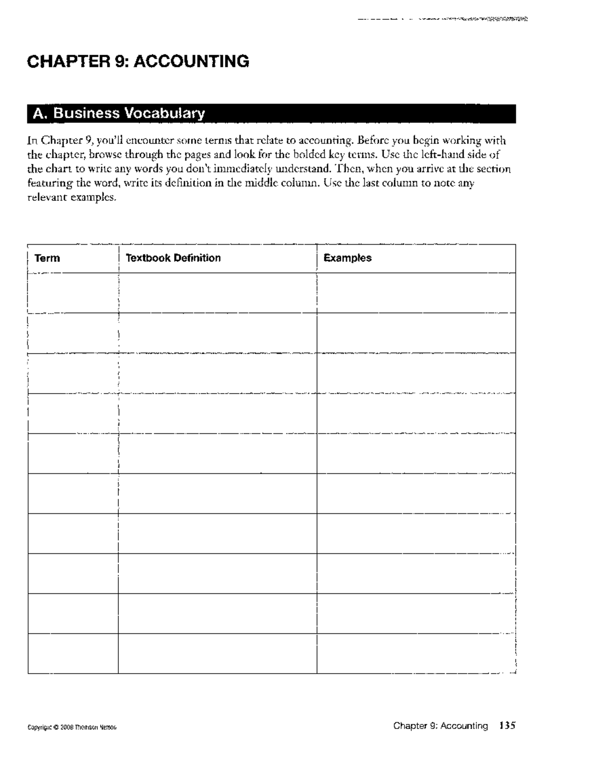 Chapter-9-accounting 3 - CHAPTER 9: ACCOUNTING A. Business Vocabulary ...