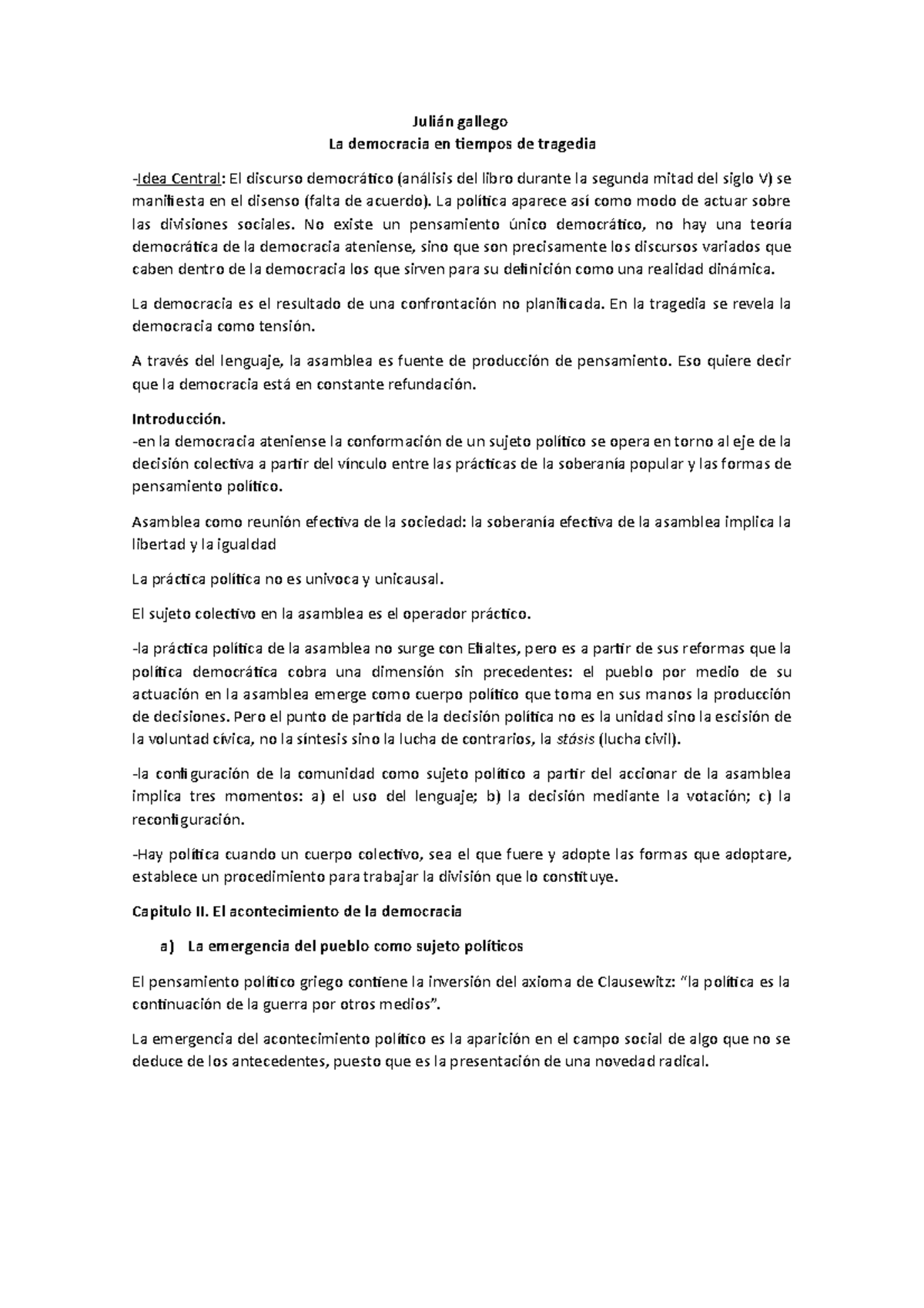 Resumenes sistemas políticos - Julián gallego La democracia en tiempos ...