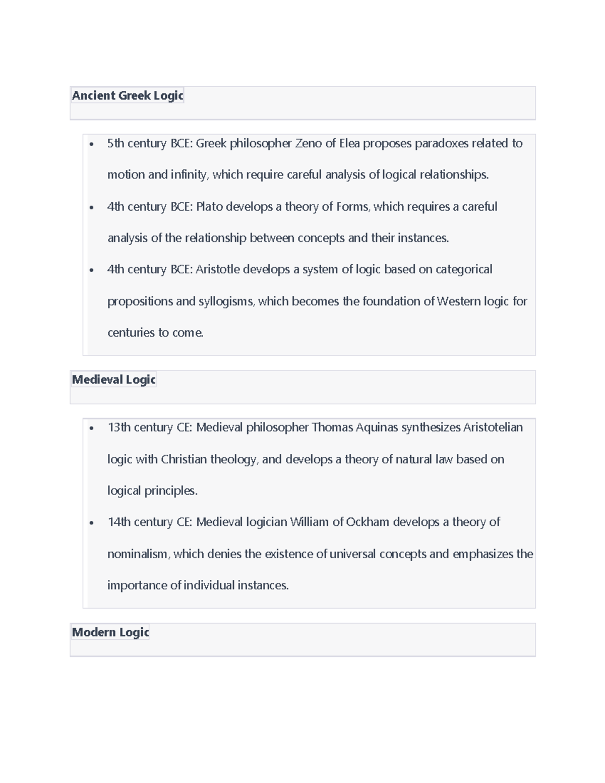 Logic notes 3 Ancient Greek Logic • 5th century BCE Greek