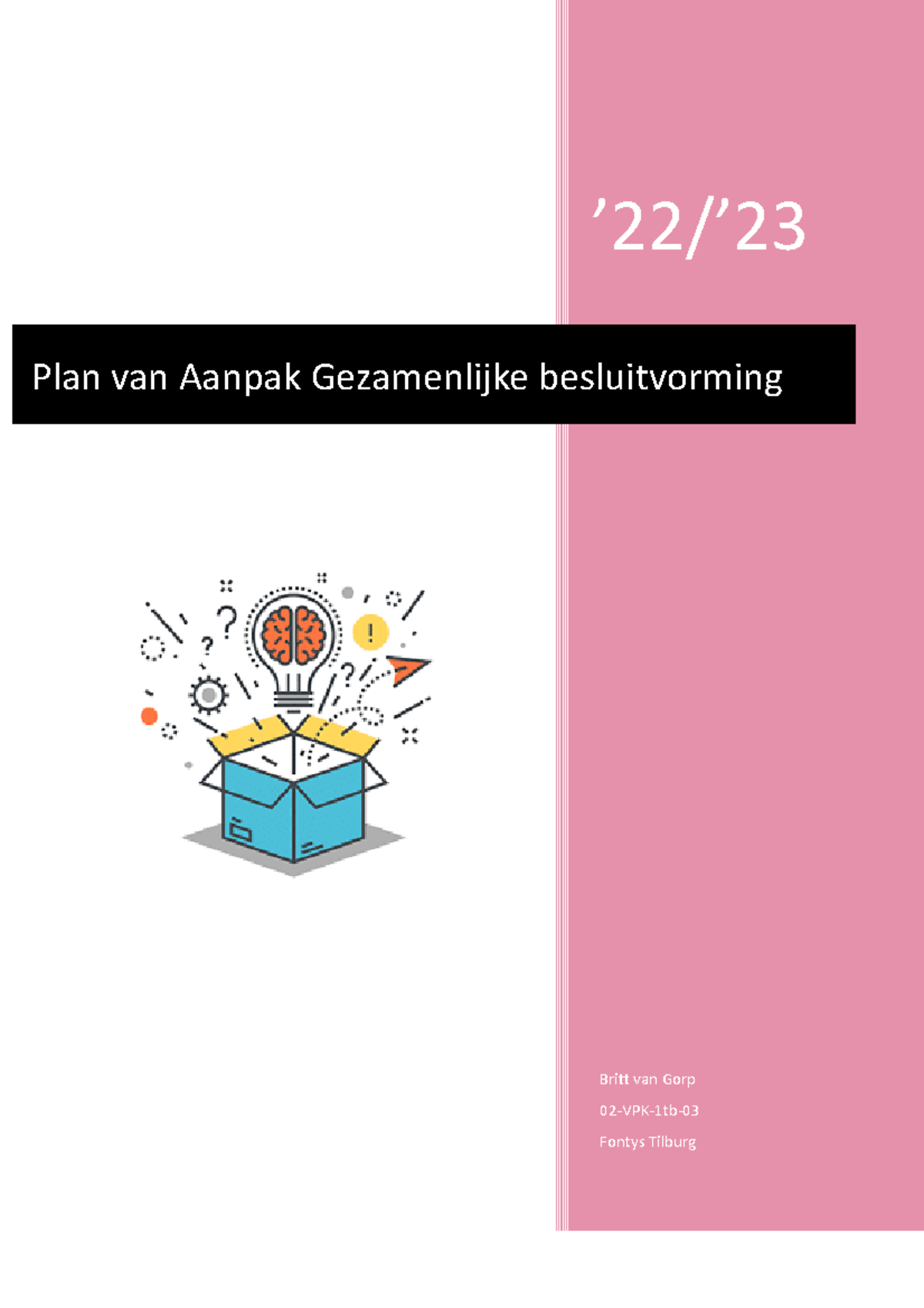 Plan Van Aanpak Gezamenlijke Besluitvorming - ’22/’ Britt Van Gorp 02 ...