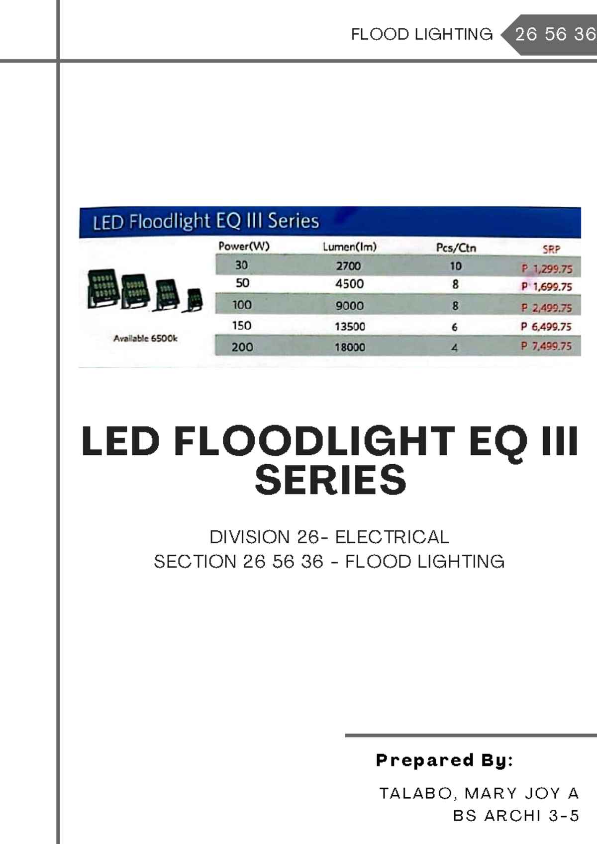 Flood Lighting Led Floodlight Eq Iii Series Opple Marketing Business Studocu