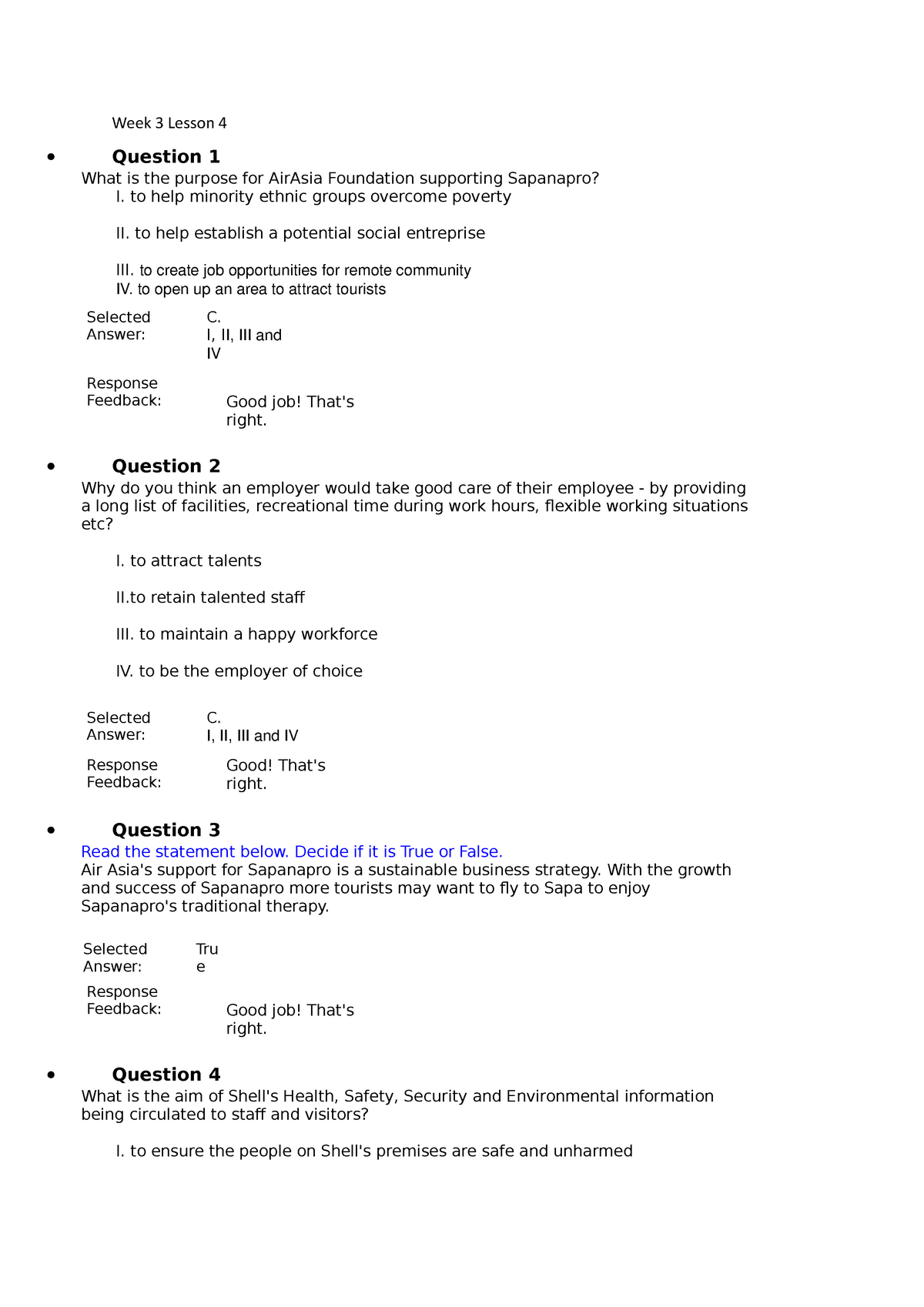 Mpu 3343 week 3 lesson 4 - Week 3 Lesson 4 Question 1 What is the ...