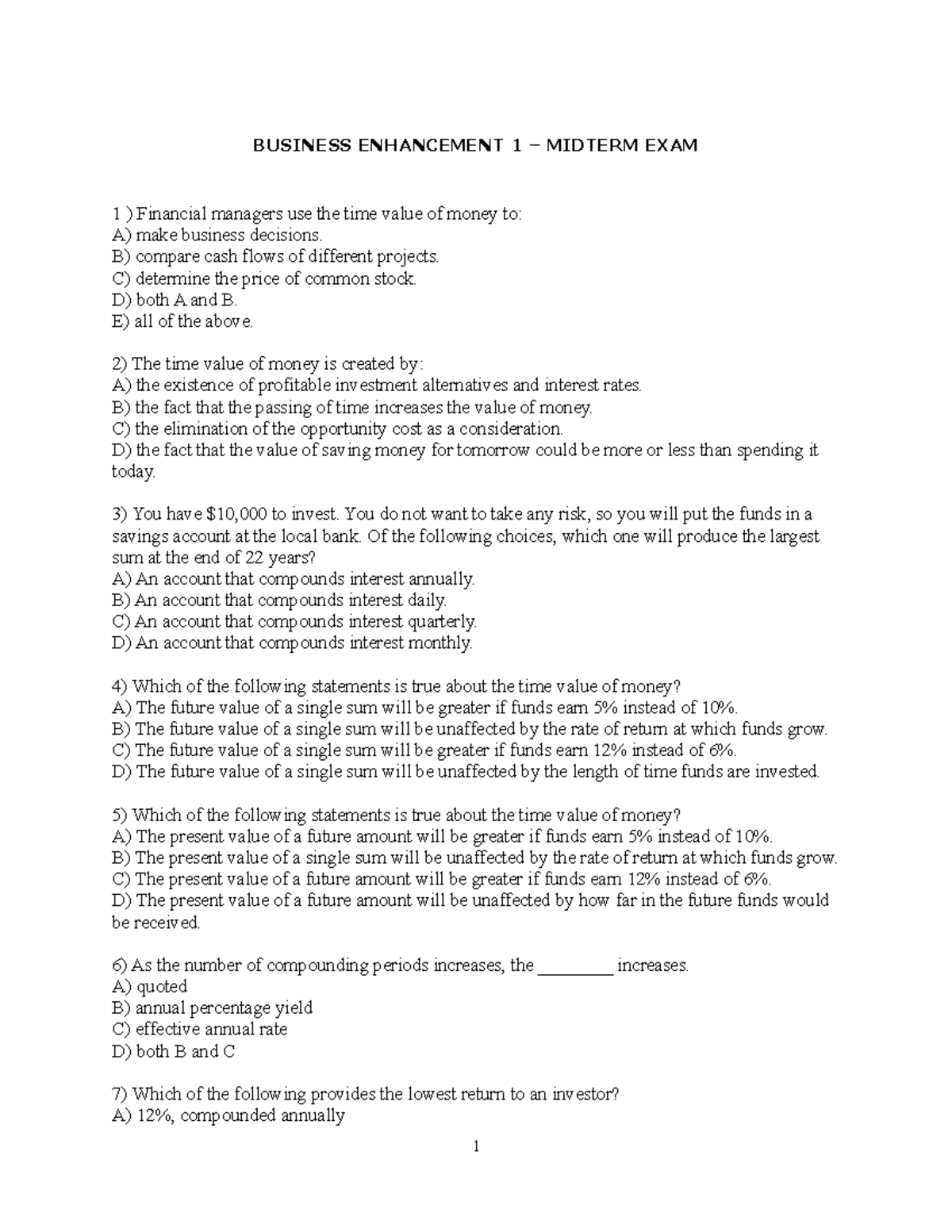 Midterm Exam Reviewer - Business Enhancement 1: Business Economics and ...