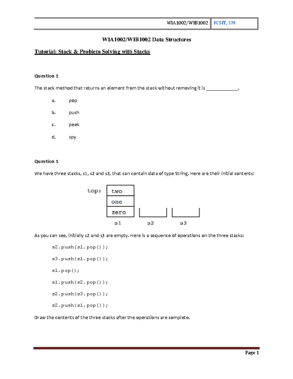 T06 - Stack (Q) 2524a8358d29a7af7e651589 dd26a4d6 - WIA1002/WIB1002 ...