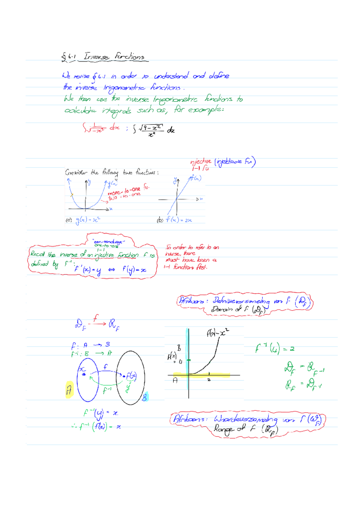 Week1-6.1 - semester 2 - Inverse Functions We revise in order to ...