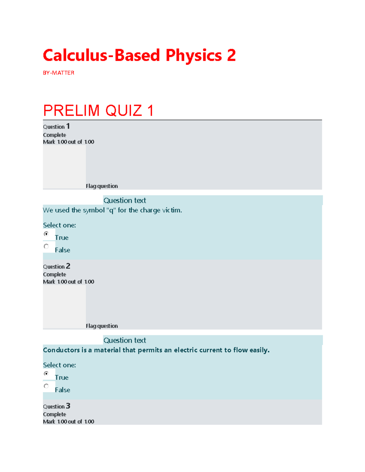 Calculus Based Physics 2 Prelim Finals - Calculus-Based Physics 2 BY ...