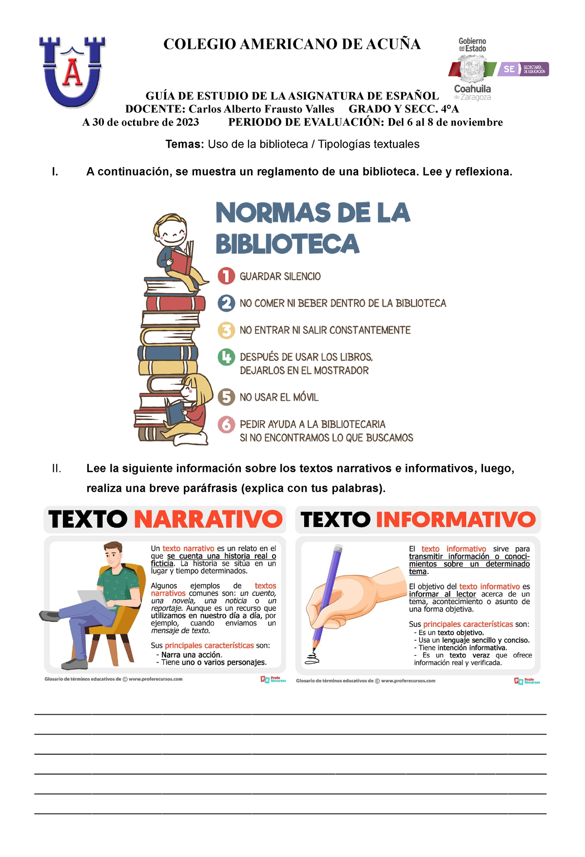 Reglamento de la biblioteca y sus características