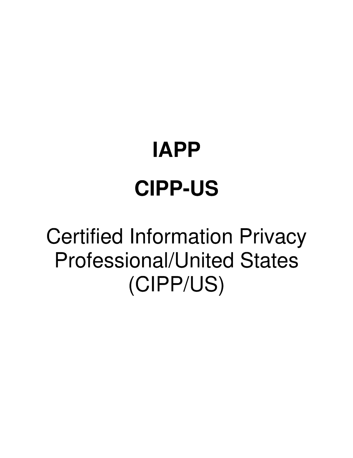 CIPP-US Deutsch Prüfungsfragen