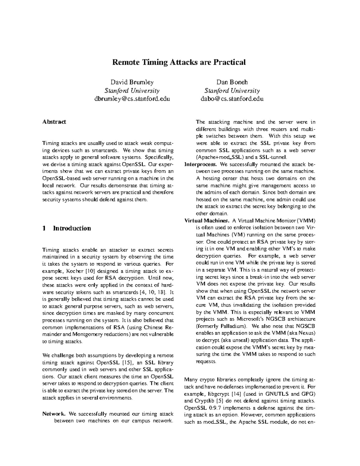 Ssl-timing - SSL - Timing Notes - Remote Timing Attacks are Practical ...