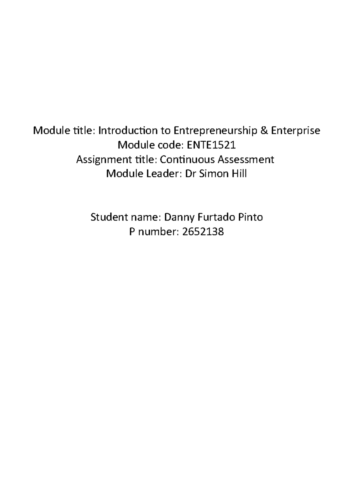 Task 4 awsome Module title Introduction to Entrepreneurship