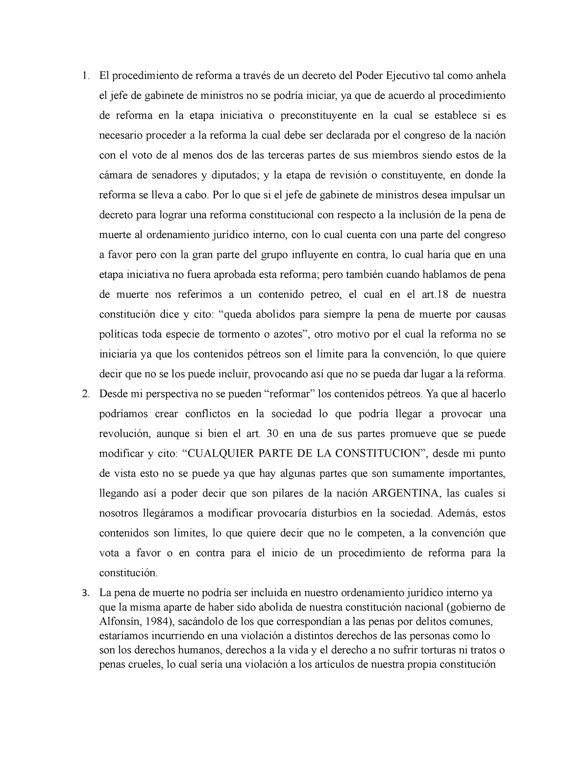 TP1- derecho constitucional - El procedimiento de reforma a través de ...