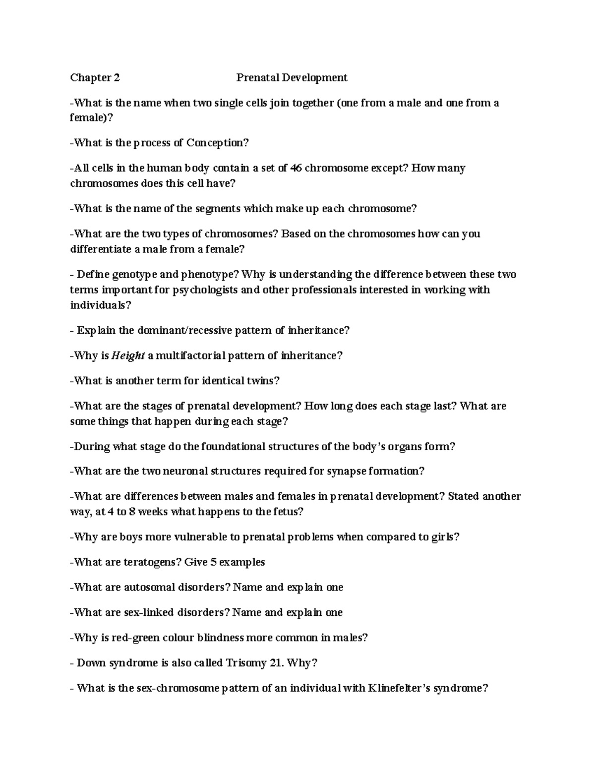 Chapter 2 - Chapter 2 Prenatal Development -What is the name when two ...