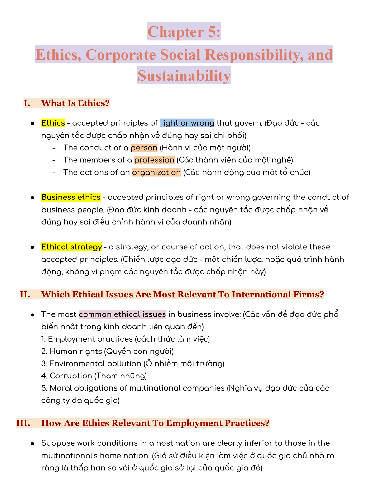 Chapter 5 Ethics, Corporate Social Responsibility, And Sustainability ...