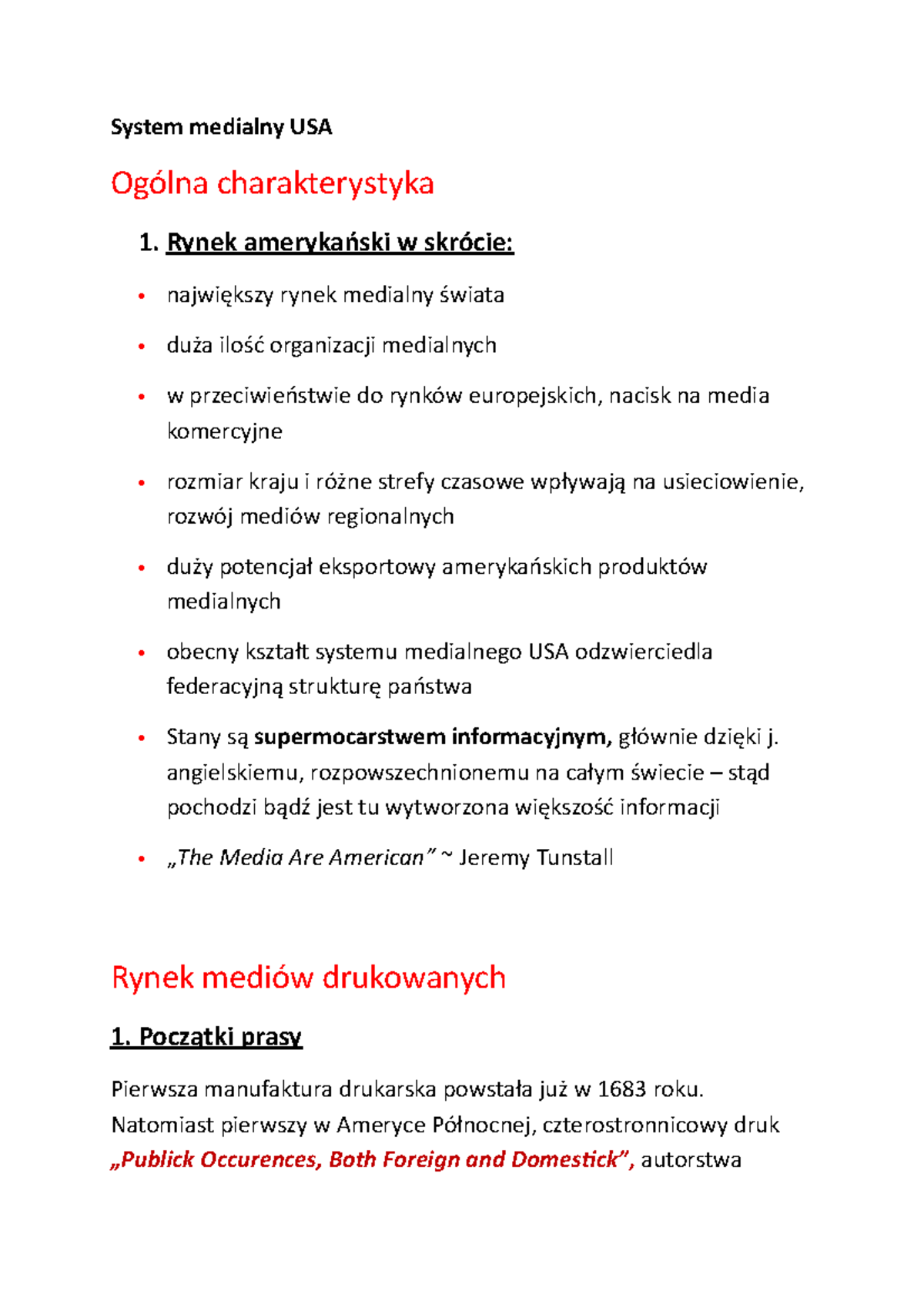 11. System Medialny USA - System Medialny USA Ogólna Charakterystyka 1 ...