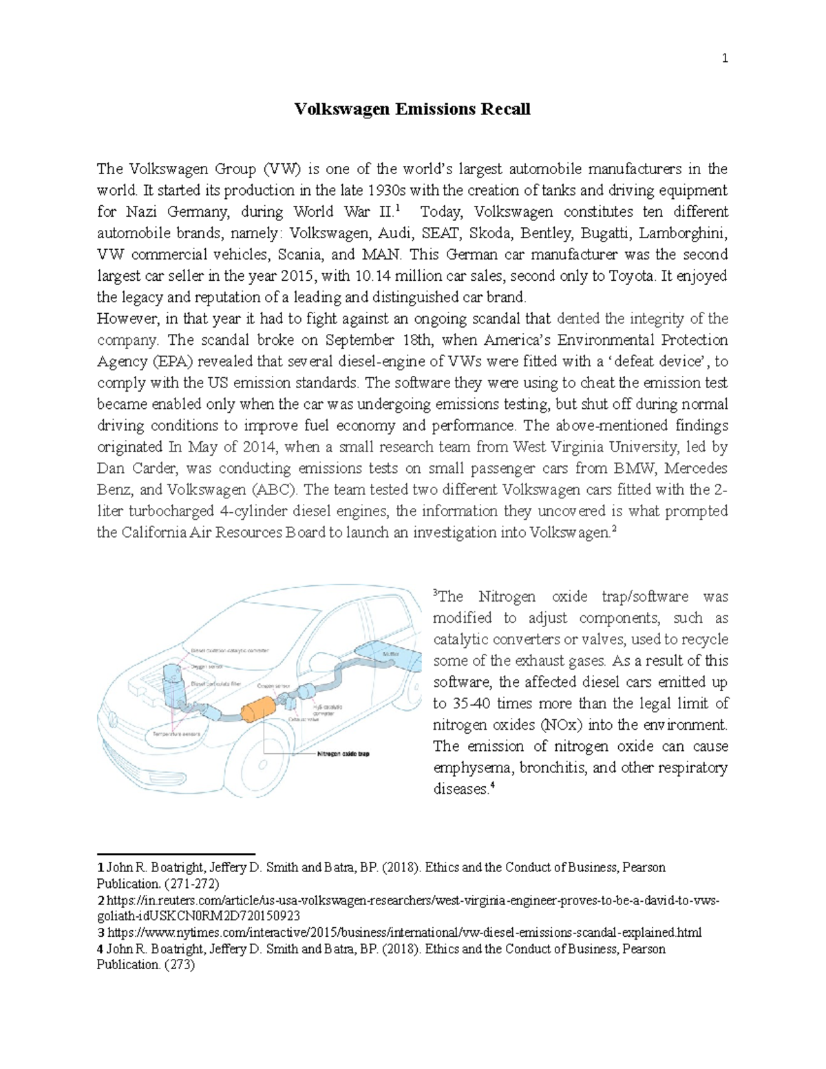 Ethical Issues in Management Report Thirteen Volkswagen Emissions
