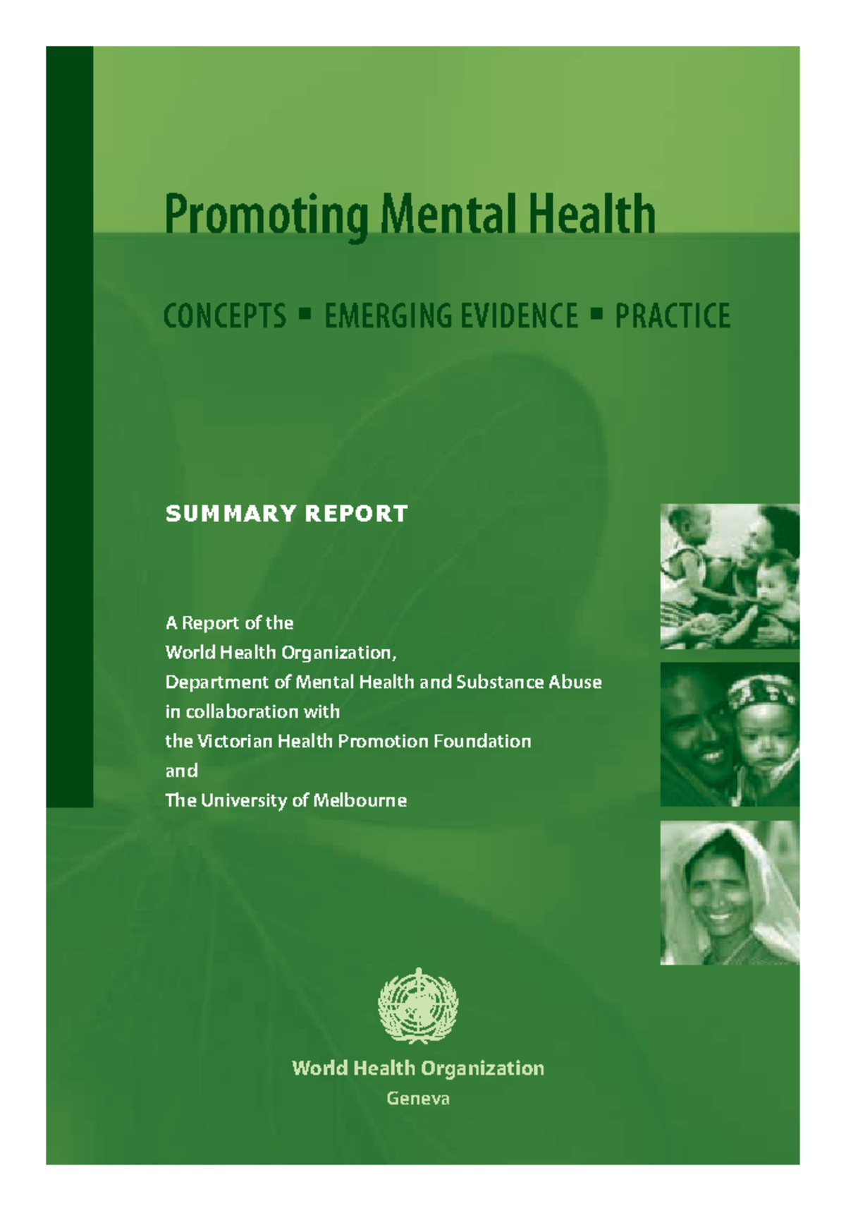 9241591595 - bahahaha a - Promoting Mental Health CONCEPTS EMERGING ...