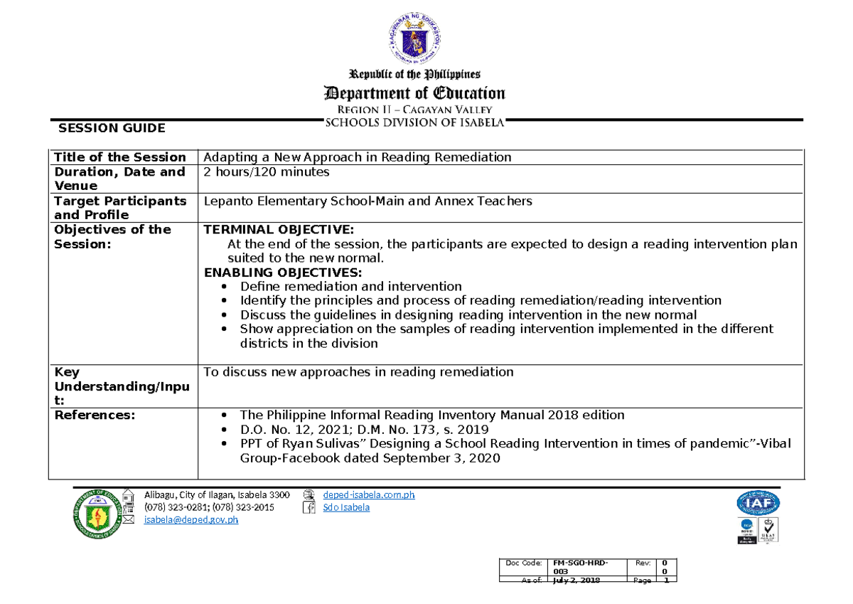 4 Session Guide-MA. Teresa G. Saquing - Doc Code: FM-SGO-HRD- 003 Rev ...