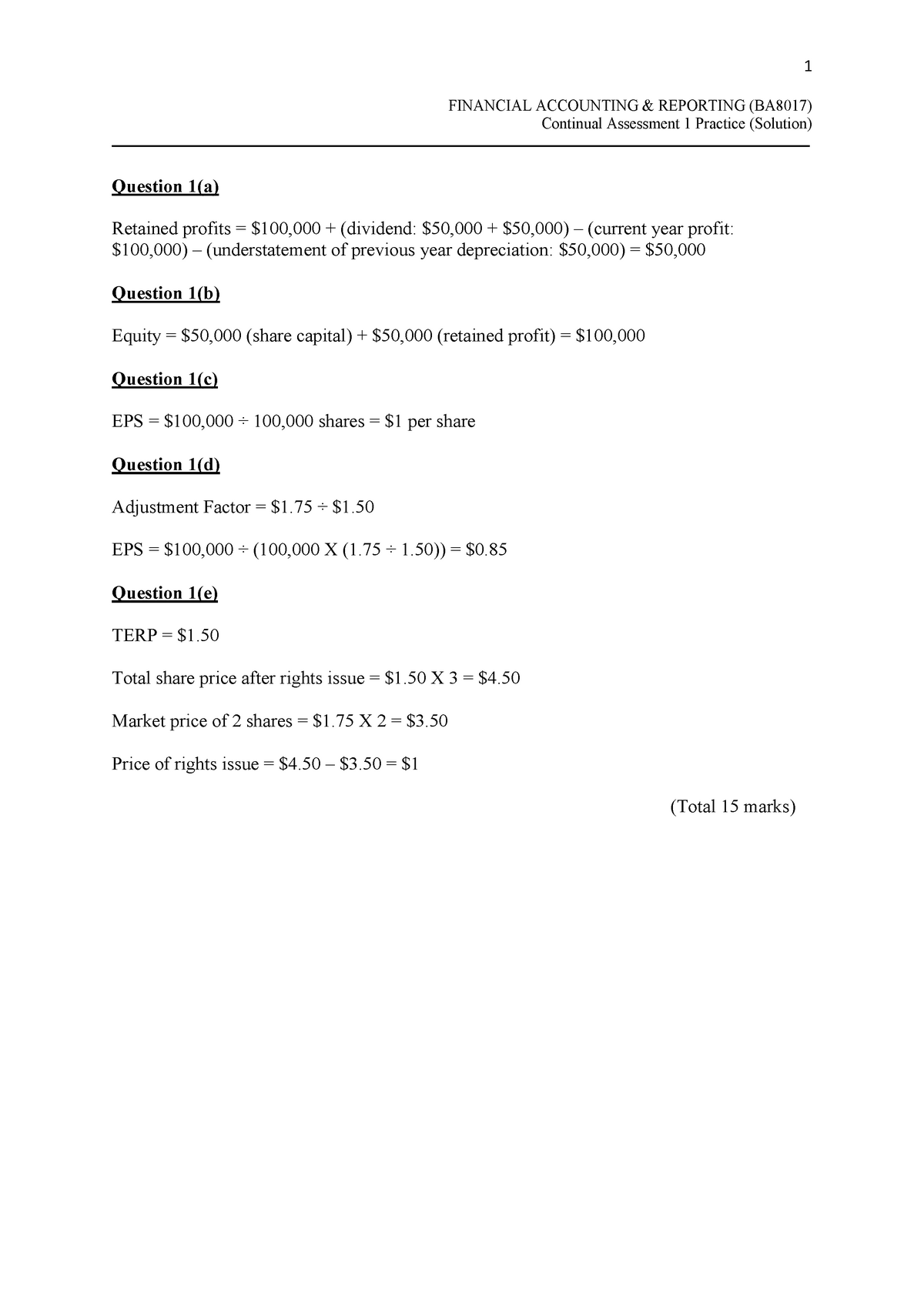 Financial Accounting And Reporting - Warning: TT: Undefined Function ...