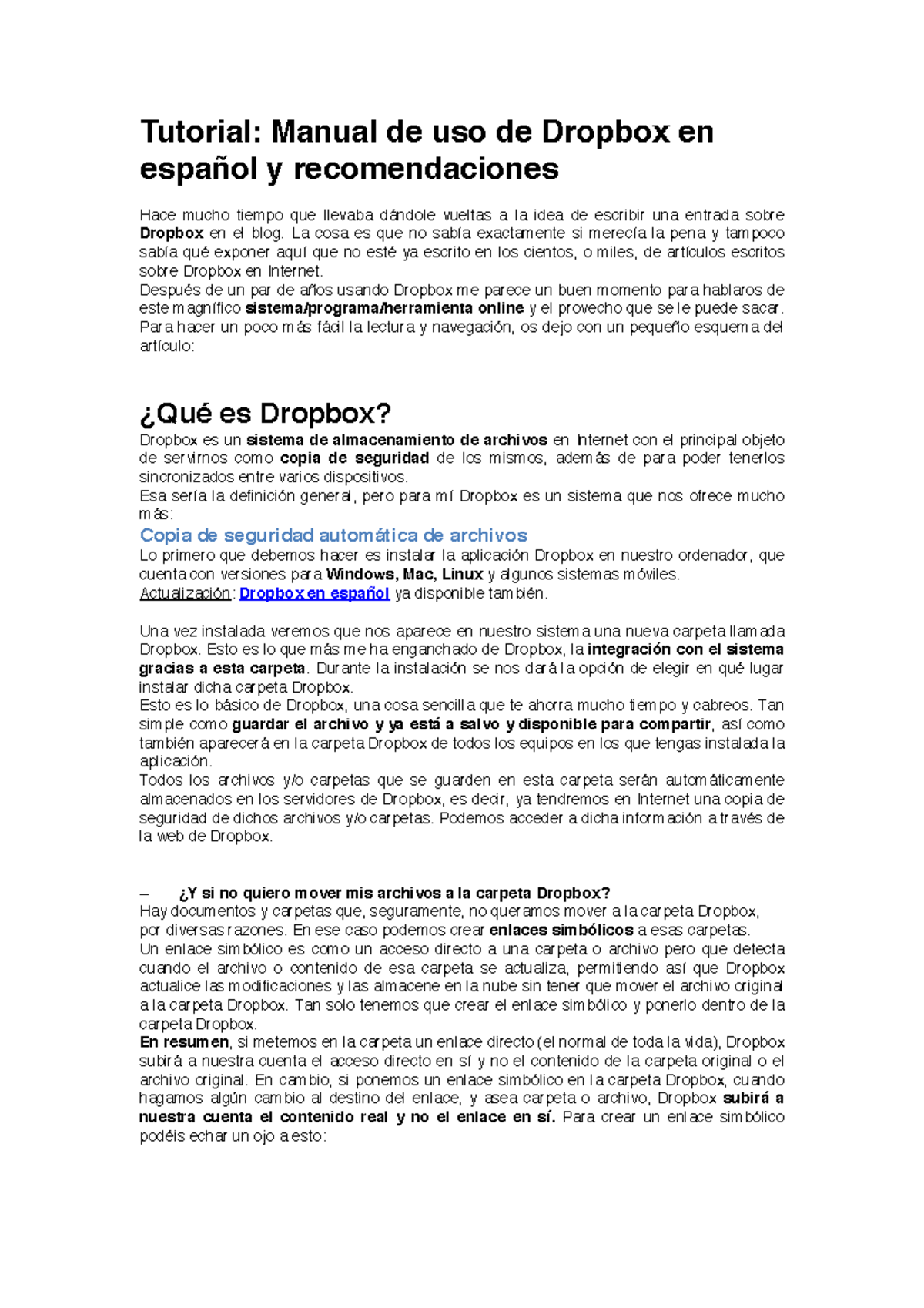 M4 P1 - Tutorial Manual de uso de Dropbox - Tutorial: Manual de uso de ...