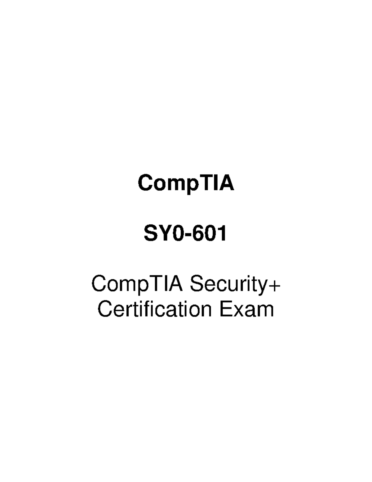 SY0-601 - nada - CompTIA SY0- 601 CompTIA Security+ Certification Exam ...