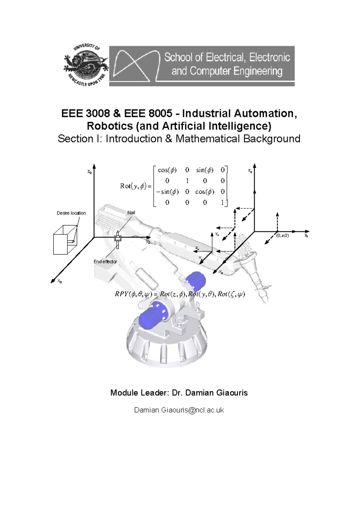 IA Notes Session 1 - Robotics Note - School of Electrical, Electronic ...