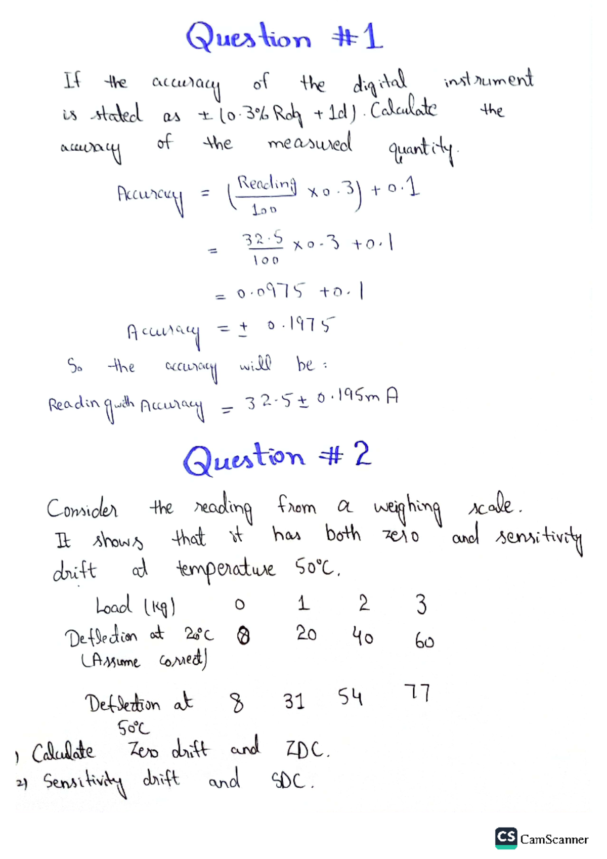 EMI Assignment 1 - Question 1 If the accuracy of the digital instrument ...
