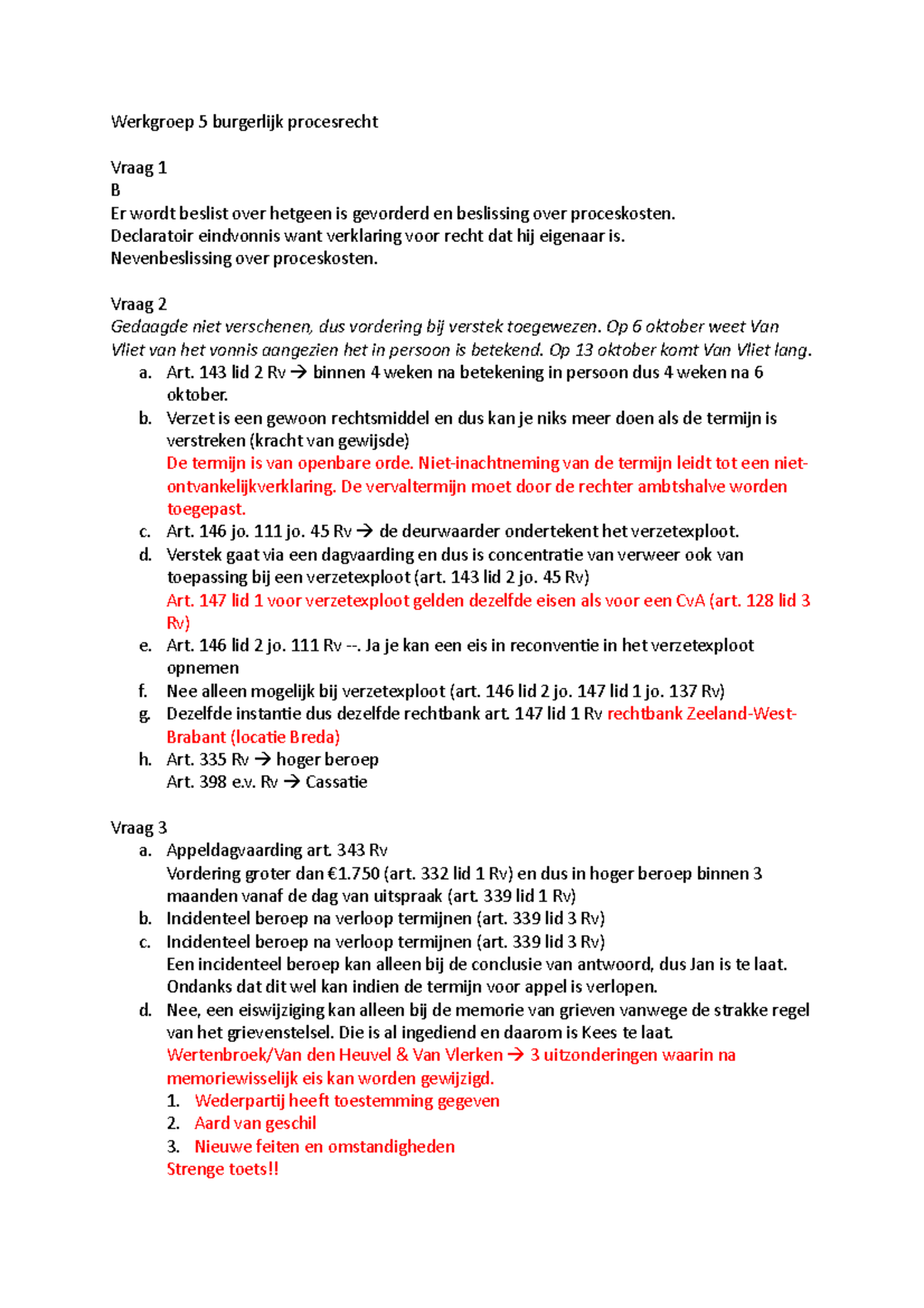 Werkgroep 5 Burgerlijk Procesrecht - Werkgroep 5 Burgerlijk Procesrecht ...