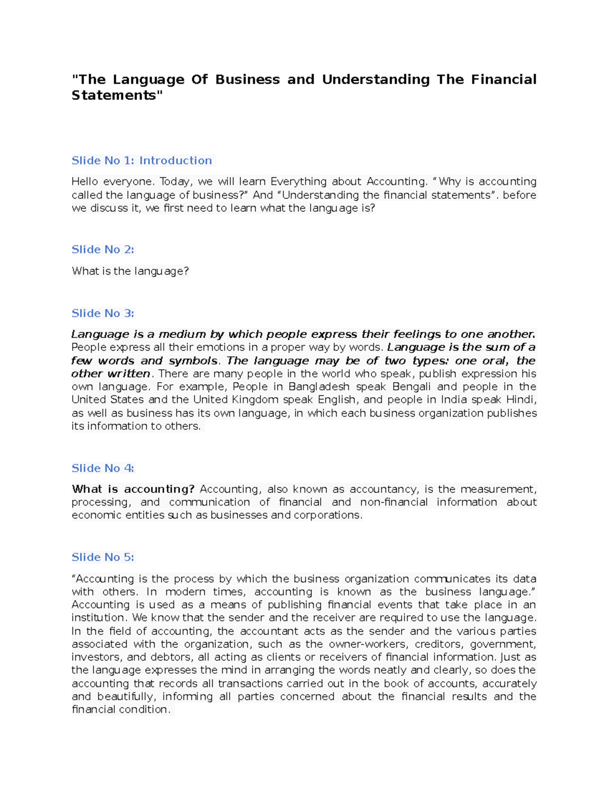 Accounting - set - 