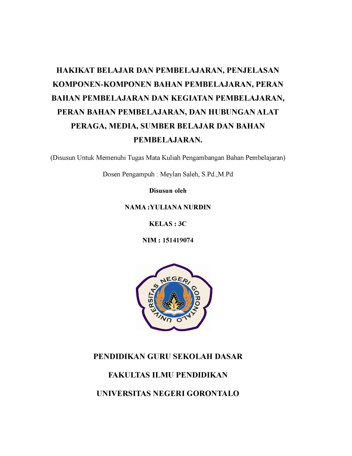 HAKIKAT BELAJAR DAN PEMBELAJARAN, PENJELASAN KOMPONEN-KOMPONEN BAHAN ...