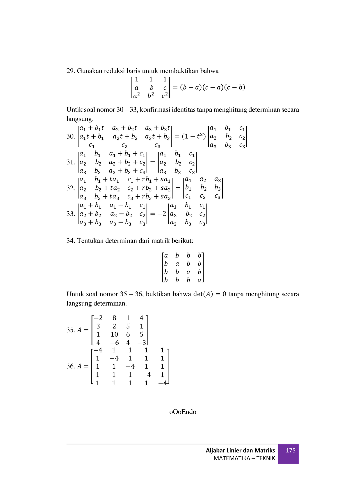 2 - Tugas - Aljabar Linier Dan Matriks MATEMATIKA – TEKNIK 175 Gunakan ...