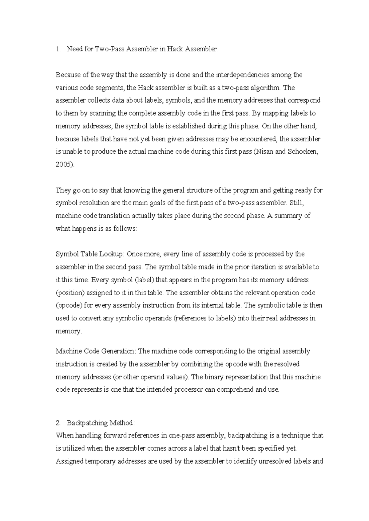 Disc 7 - Mandatory Discussion 7 - Need for Two-Pass Assembler in Hack ...