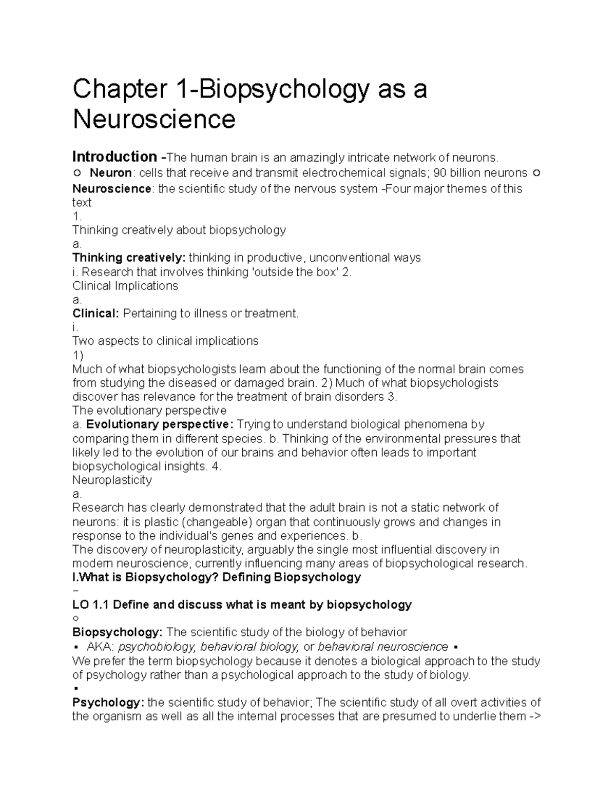 Chapter 1 Biopsychology 10th Edition - Chapter 1-Biopsychology As A ...