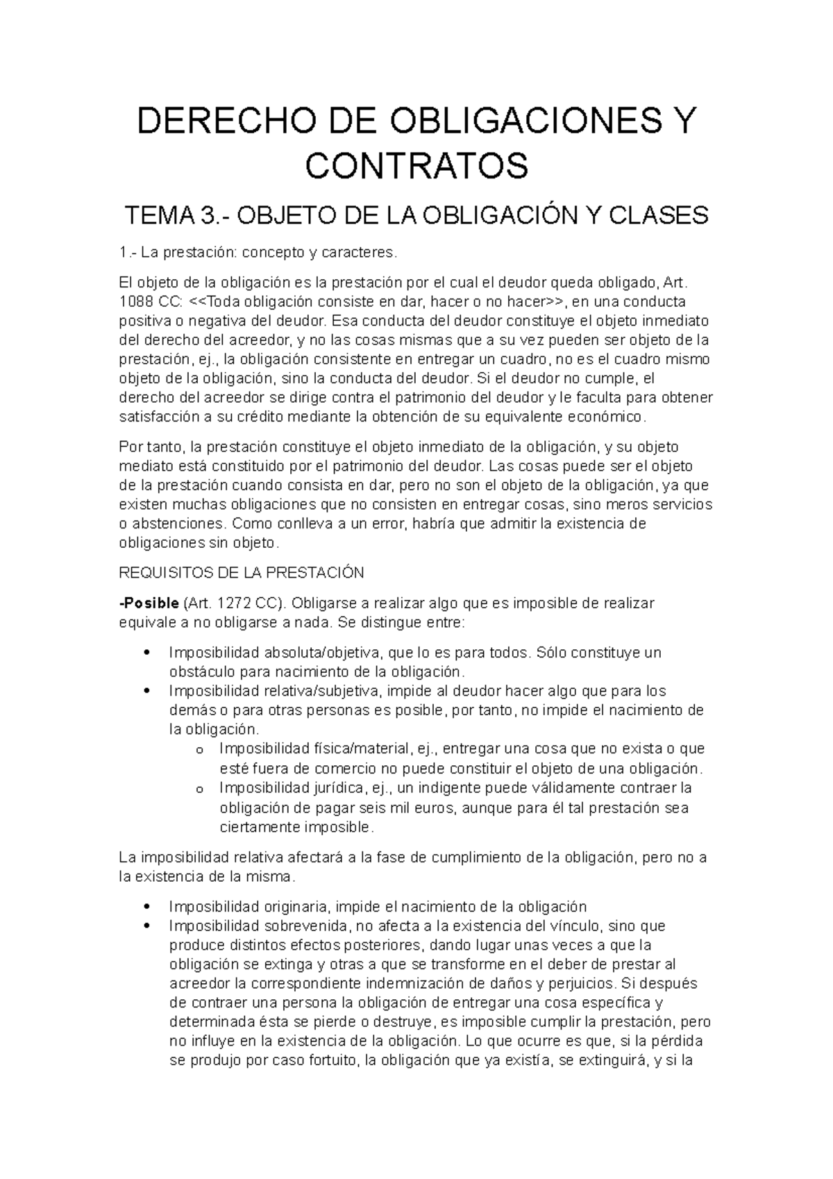 Derecho DE Obligaciones Y Contratos. TEMA 3 Completo - DERECHO DE ...