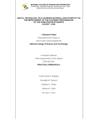Practical Research 2 - Task 5 ( Background of The Study) - PRACTICAL ...