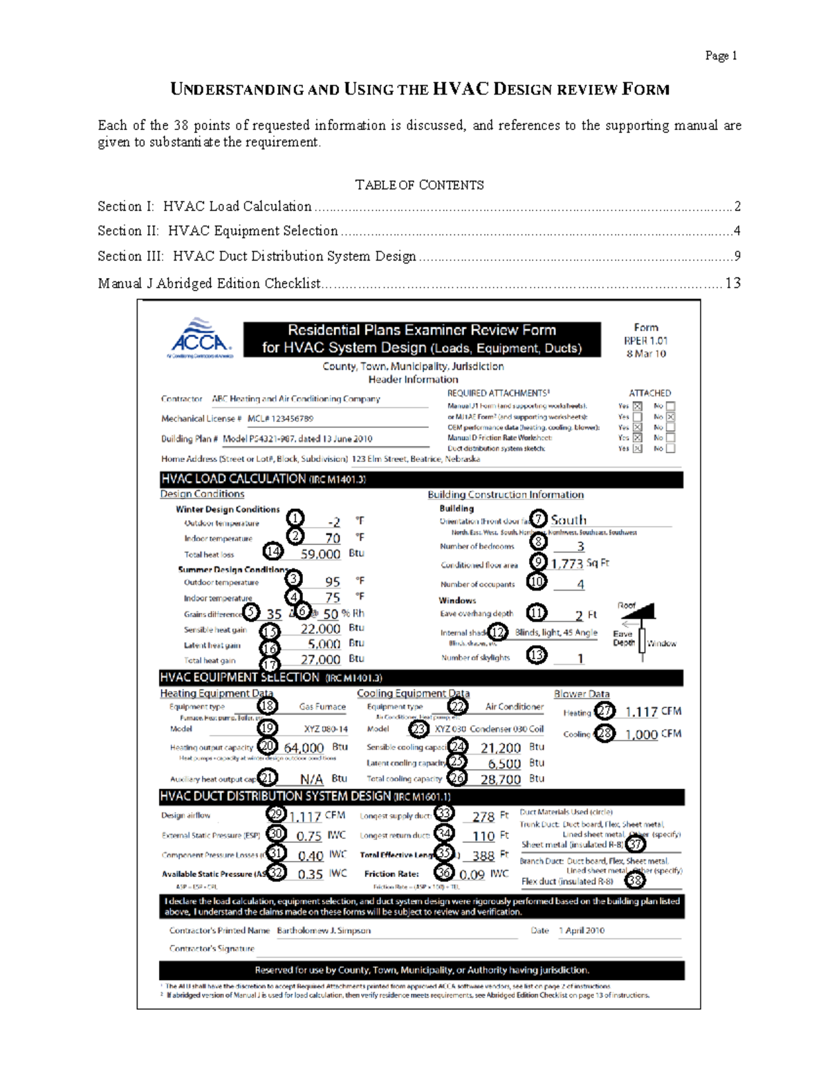 HVAC Design Review Form Instructions 4 10 UNDERSTANDING AND USING THE