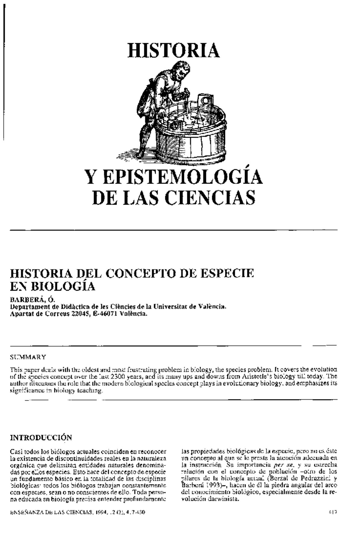 Texto Del Art Culo Historia Y Epistemolog A De Las Ciencias