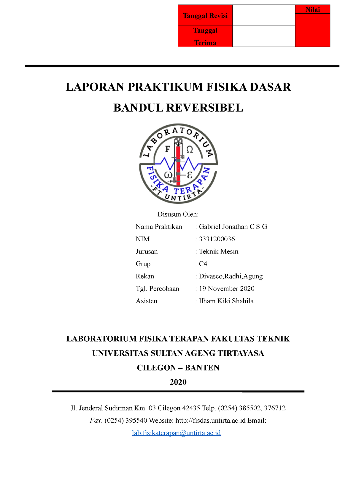 Laporan Praktikum Fisika Dasar Pesawat A - LAPORAN PRAKTIKUM FISIKA ...